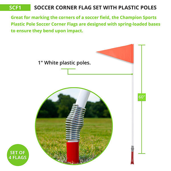 Corner Flag with Plastic Pole and Spring Base - Measurement